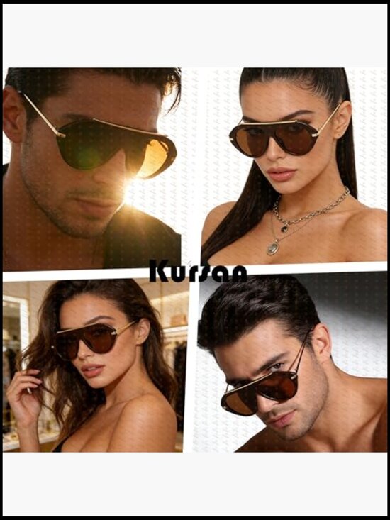 Oversized Aviator Sunglasses UV400 Protection Gold-Toned Retro Pilot